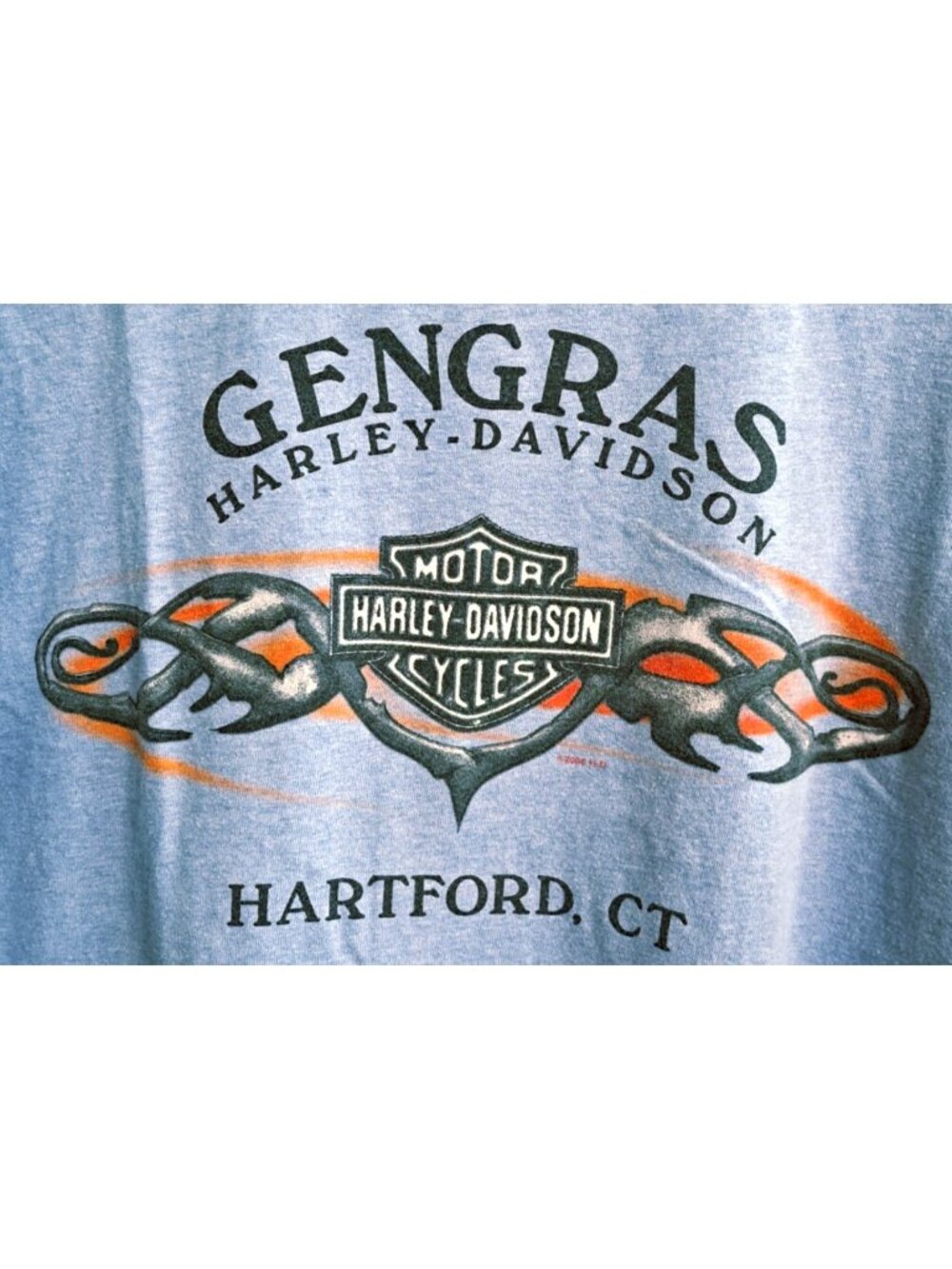 Harley-Davidson Men's L Blue Short Sleeve T-Shirt Gengras Hartford CT 2006